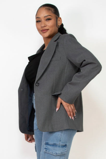 Single-breasted Herringbone Notch Jacket